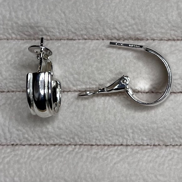 E013 | .925 Sterling Silver Latch Back Hoops - Picture 2 of 3